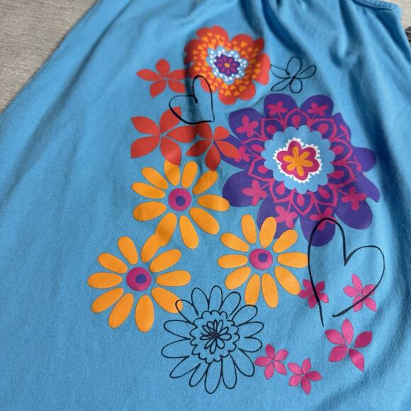 Hanna Andersson Kids Girls Blue Floral Flutter Sleeve Dress Size 110 US Size 5 - Picture 2 of 5